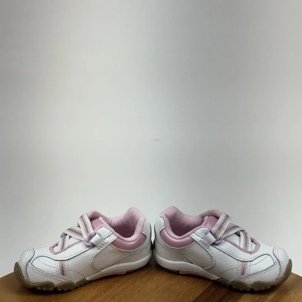Little Girls Toddler Stride Rite Shenae White Pink Casual Sneakers Size 5.5 W